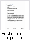 Activités de calcul rapide (format A4)